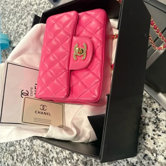 Chanel Fuchsia Quilted Crossbody Bag - Picture 3 of 4